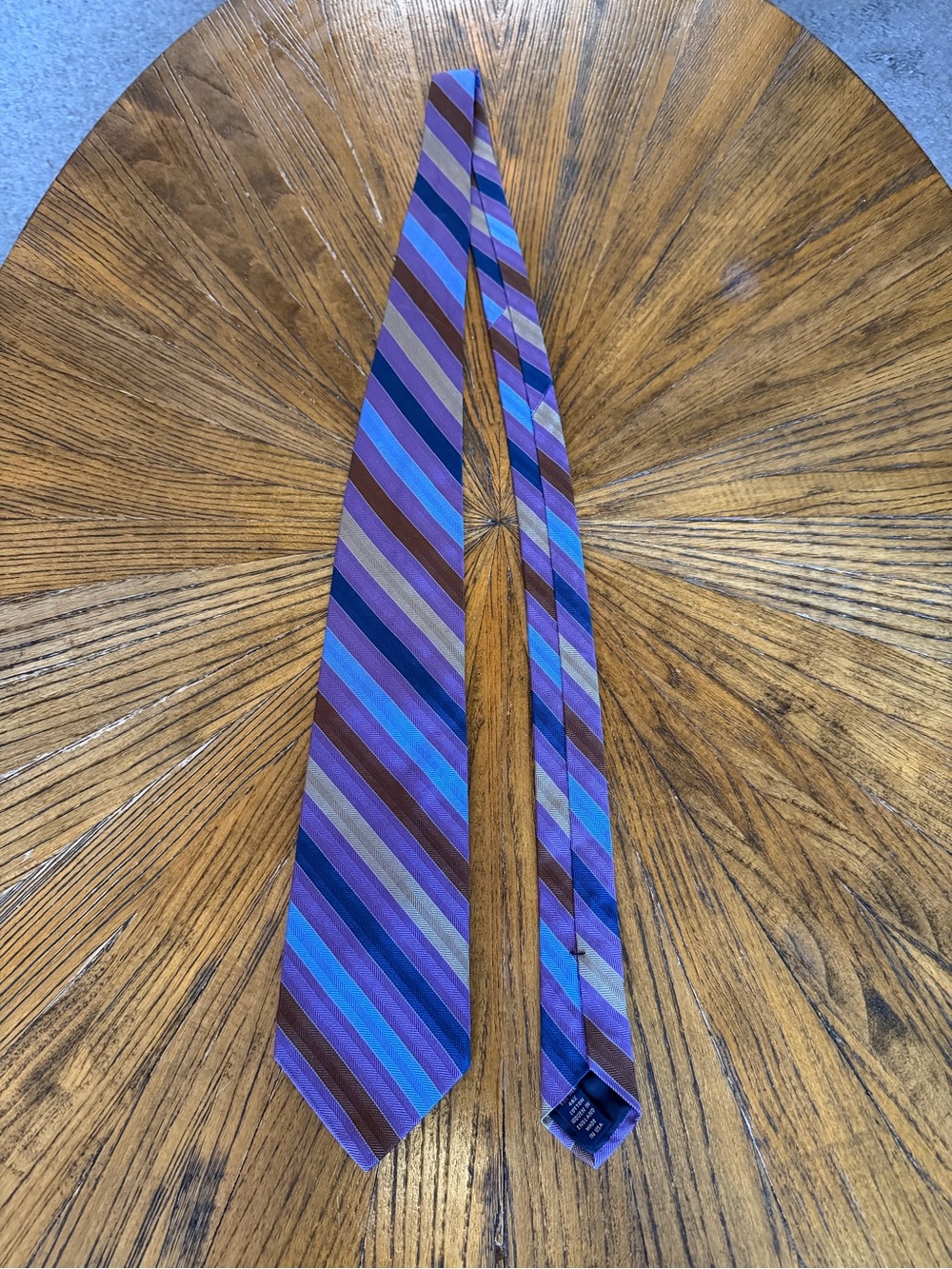 Brooks Brothers Cotton and Silk Striped Silk Tie in Purple, Blue and Brown